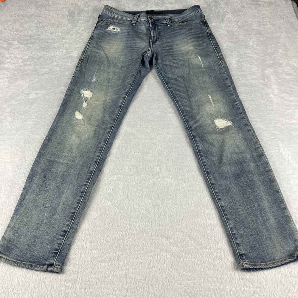 Rock & Republic Berlin Jeans Women 12 Medium Blue Distressed Skinny